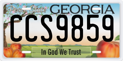 GA license plate CCS9859