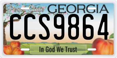 GA license plate CCS9864