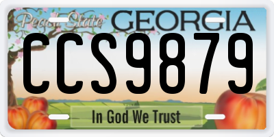 GA license plate CCS9879