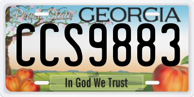 GA license plate CCS9883