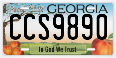 GA license plate CCS9890