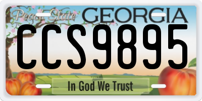 GA license plate CCS9895