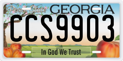 GA license plate CCS9903