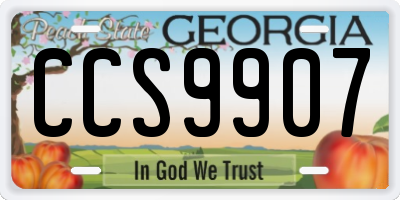 GA license plate CCS9907