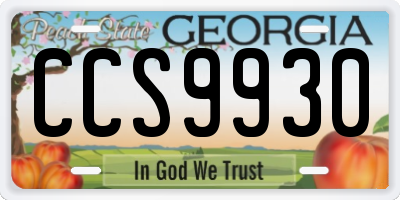 GA license plate CCS9930