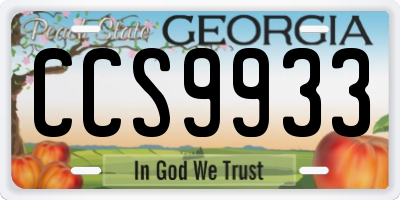 GA license plate CCS9933
