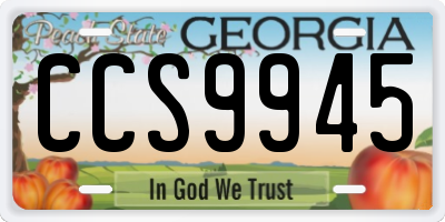 GA license plate CCS9945