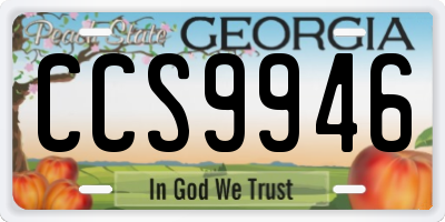 GA license plate CCS9946