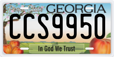 GA license plate CCS9950