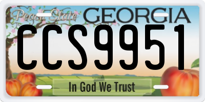GA license plate CCS9951