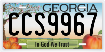 GA license plate CCS9967