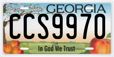 GA license plate CCS9970