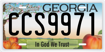 GA license plate CCS9971