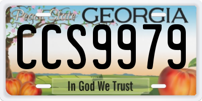 GA license plate CCS9979