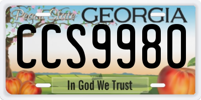 GA license plate CCS9980