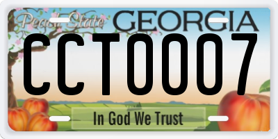 GA license plate CCT0007