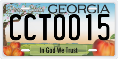 GA license plate CCT0015