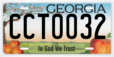 GA license plate CCT0032