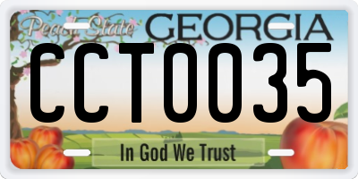 GA license plate CCT0035