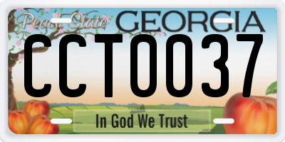 GA license plate CCT0037