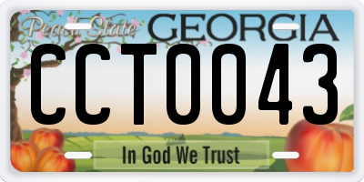 GA license plate CCT0043