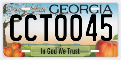 GA license plate CCT0045