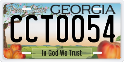 GA license plate CCT0054