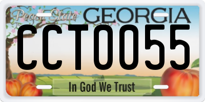 GA license plate CCT0055