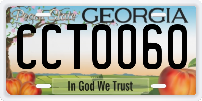 GA license plate CCT0060
