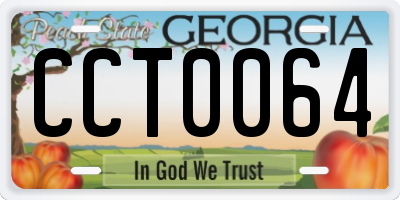 GA license plate CCT0064