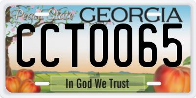 GA license plate CCT0065