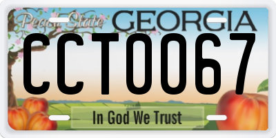 GA license plate CCT0067