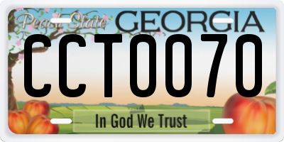 GA license plate CCT0070