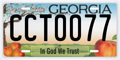 GA license plate CCT0077