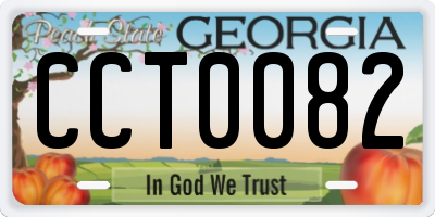 GA license plate CCT0082