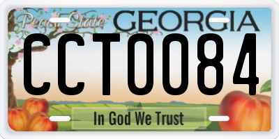 GA license plate CCT0084