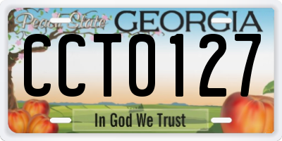 GA license plate CCT0127