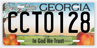 GA license plate CCT0128