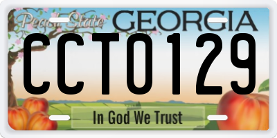 GA license plate CCT0129