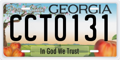 GA license plate CCT0131
