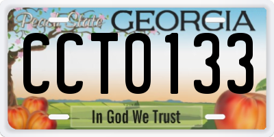 GA license plate CCT0133