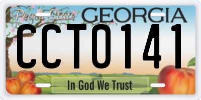 GA license plate CCT0141