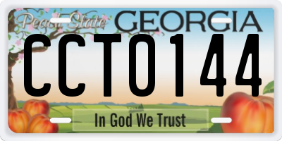 GA license plate CCT0144