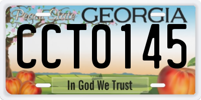GA license plate CCT0145