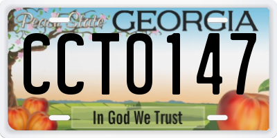 GA license plate CCT0147
