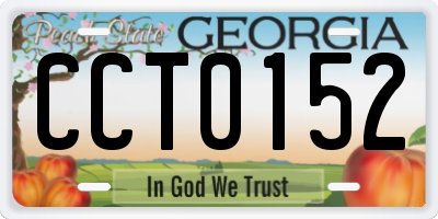 GA license plate CCT0152
