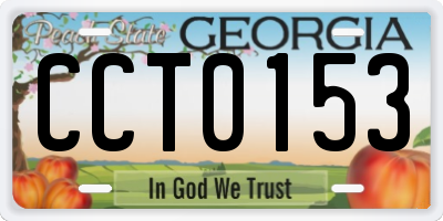 GA license plate CCT0153