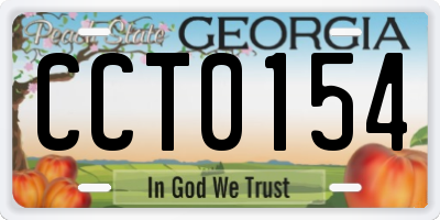 GA license plate CCT0154