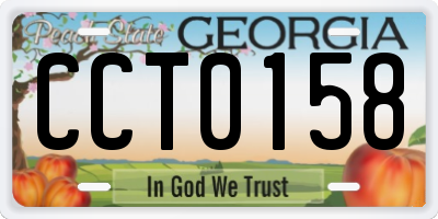 GA license plate CCT0158