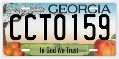 GA license plate CCT0159